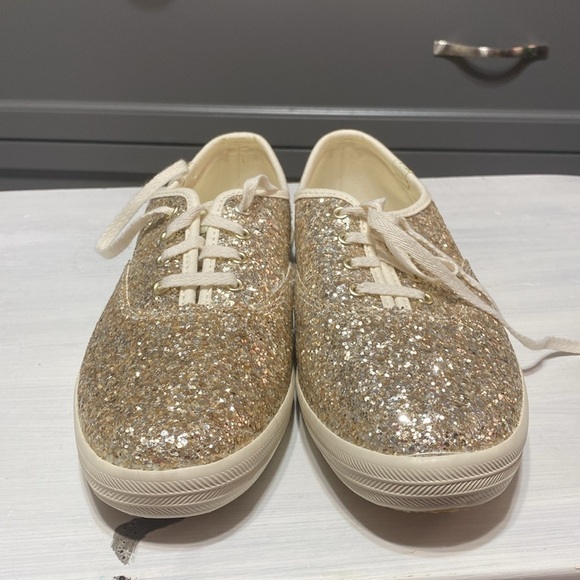 Gold glitter keds 7W womans shoes - Picture 3 of 9